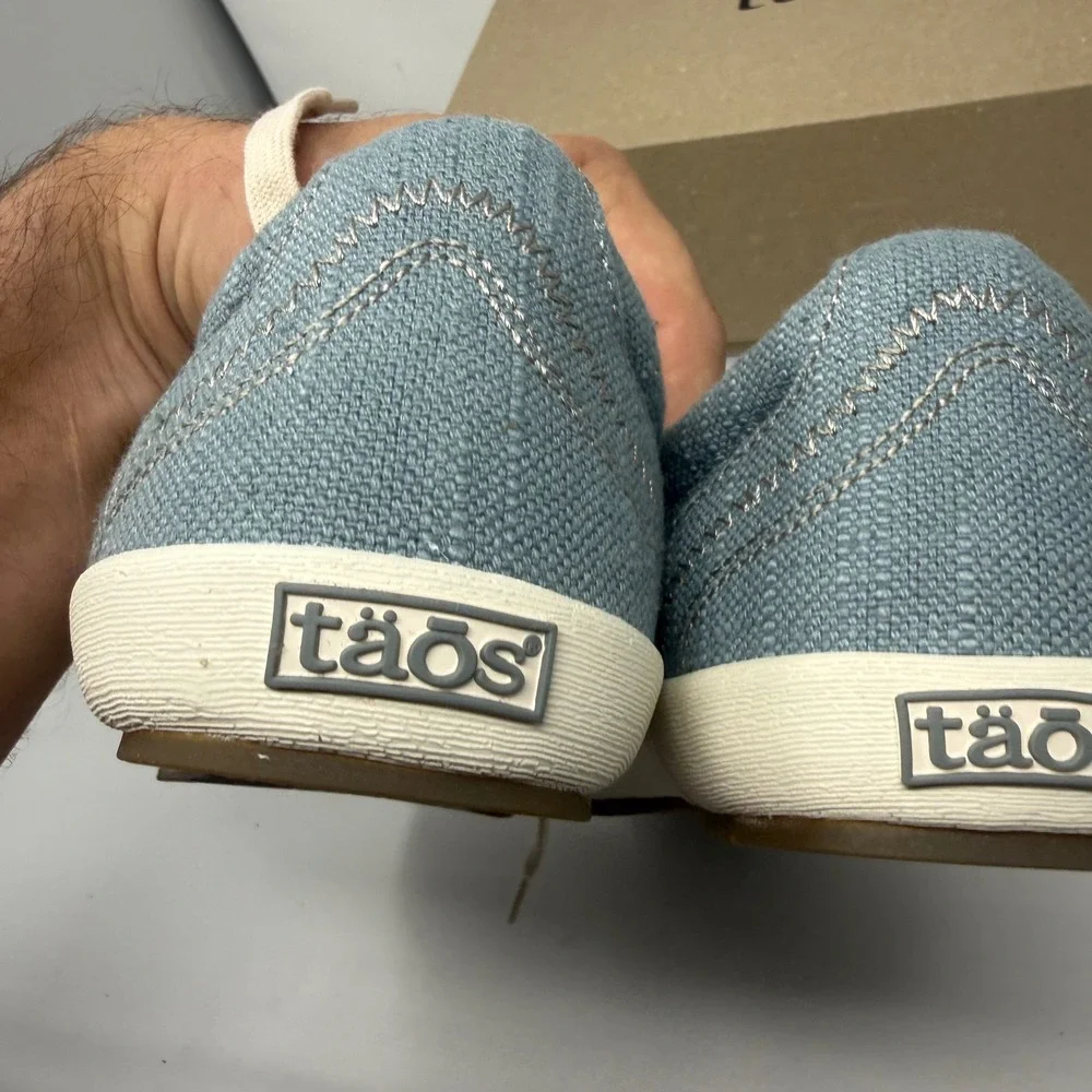 Taos Star Lake Blue Hemp Canvas Sneakers Womens 7 STA-12844 Low Top Shoes